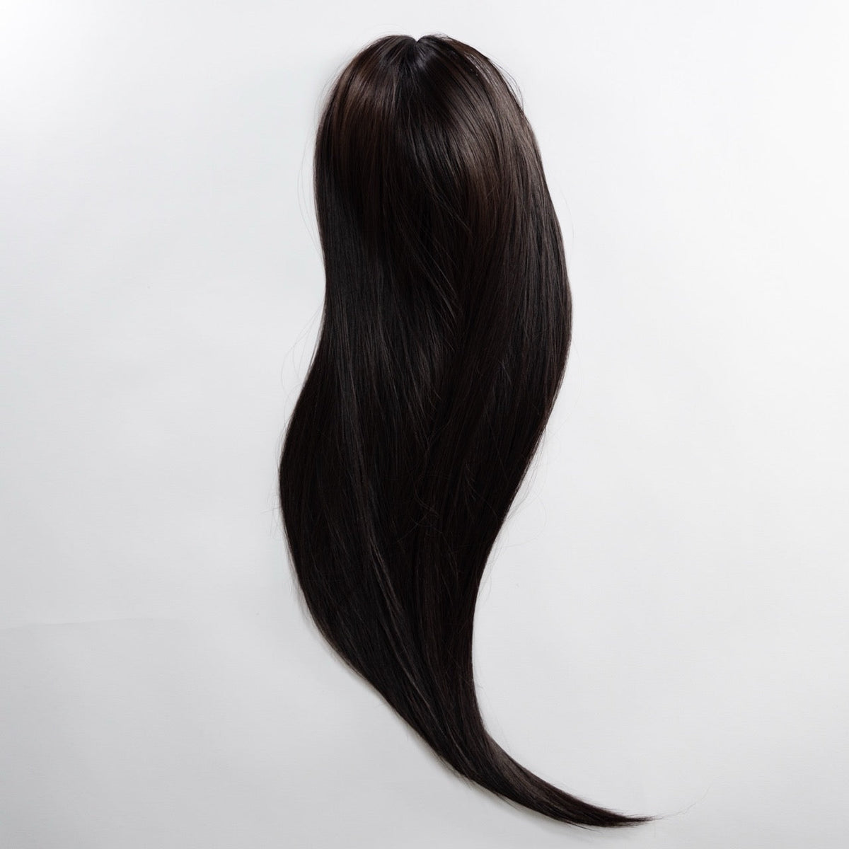 Ponytail Extension in Schwarzbraun, glatt, 70 cm - Frontansicht