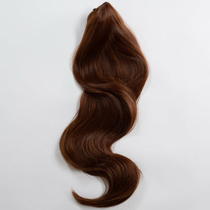 Ponytail Extension in Braun/Kupfer, glatt, 70 cm - Frontansicht