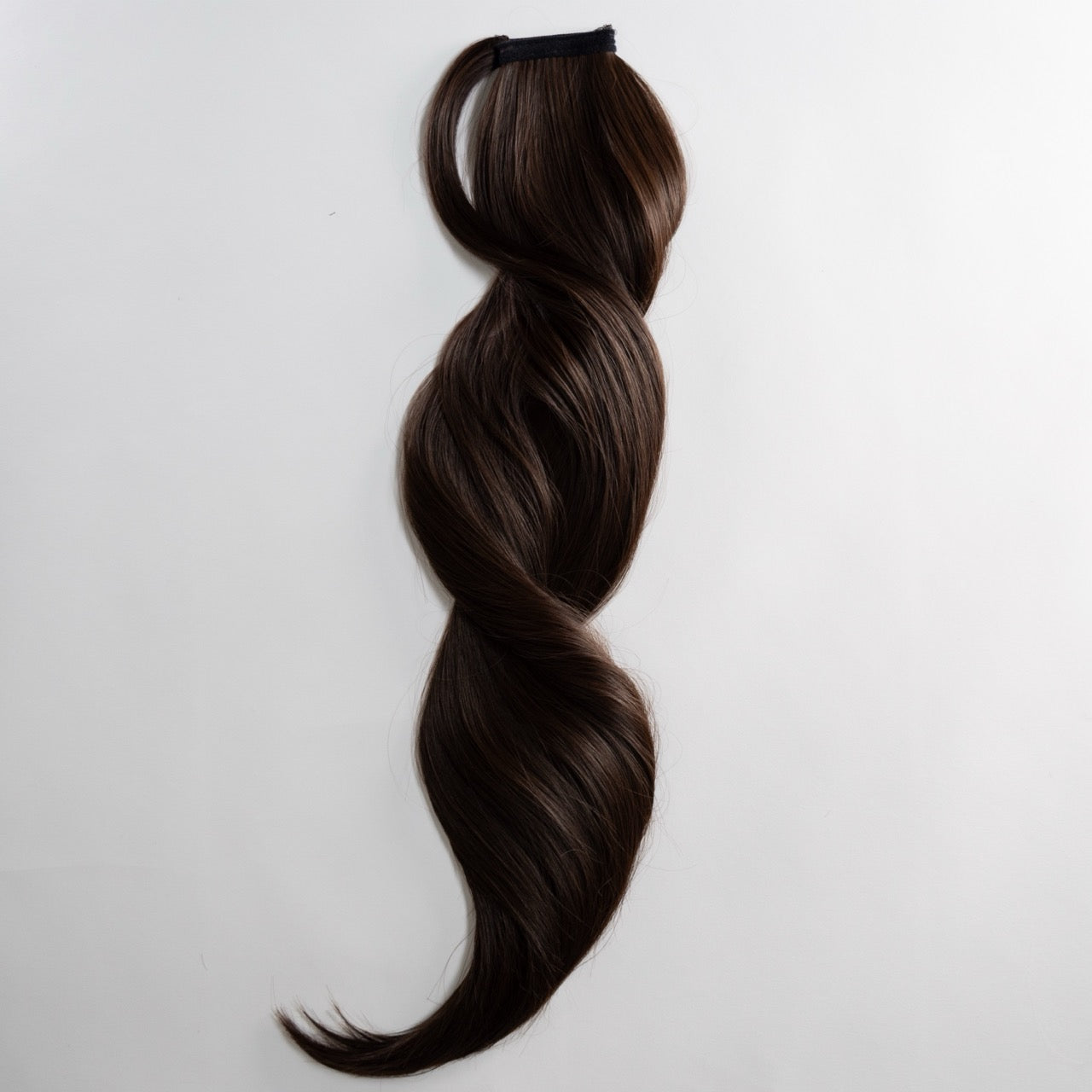 Ponytail Extension in Dunkelbraun Asch, glatt, 70 cm - Frontansicht