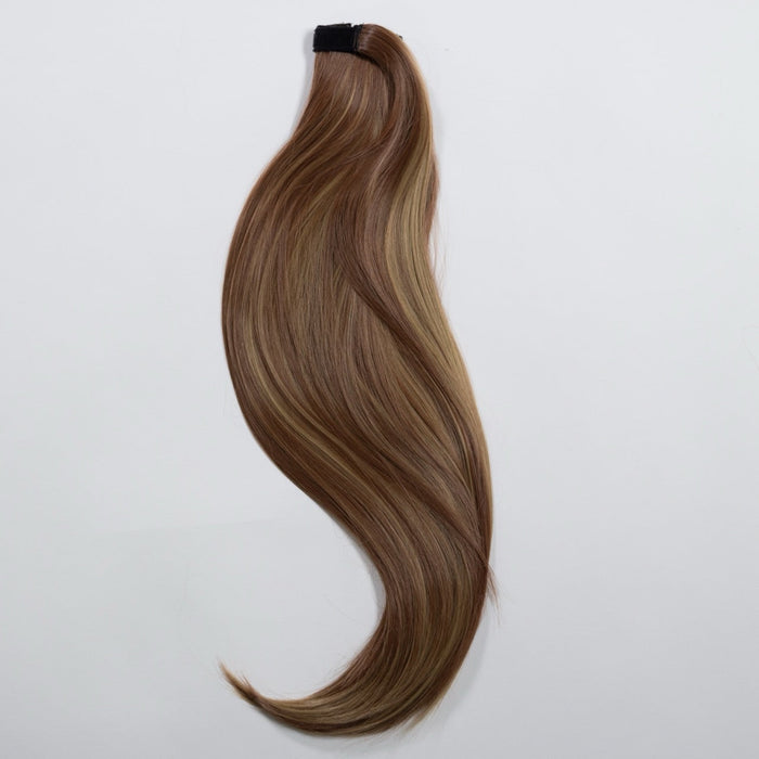 Ponytail Extension | Hellbraun Caramel Strähnen | glatt | 60 cm | DresslikeVirgins