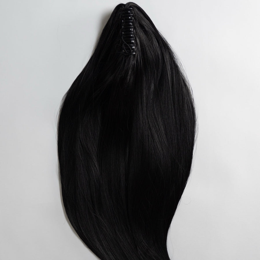 Ponytail Extension in Schwarz, glatt, 70 cm - Rückansicht