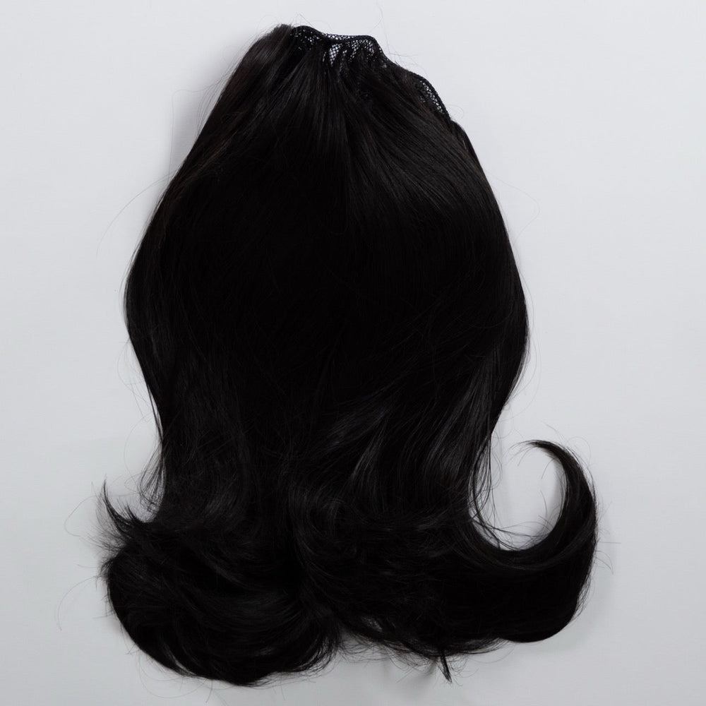 Noir, légèrement ondulé, 55 cm